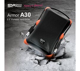  HDD ext 2.5" 1.0TB USB3.0 Silicon Power Armor A30, ударопрочный, чёрный/оранжевый (SP010TBPHDA30S3K) 
