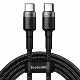  Кабель Baseus Cafule PD2.0 100W flash charging Type-C to Type-C cable (20V 5A)2m Gray+Black 
