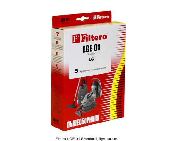  Мешки для пылесоса Filtero LGE 01 (5 штук) Standard LG, Cameron, Clatronic, Scarlett, Polar, Evgo 
