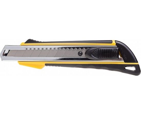  Нож канцелярский Hatber 060165 Auto-Lock Rapid 18мм прорезиненный корпус/12шт 