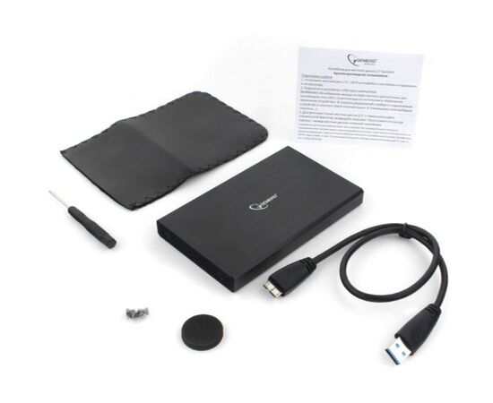  Корпус для HDD Gembird EE2-U3S-55, чёрный, 2.5", USB 3.0, SATA, алюминий 