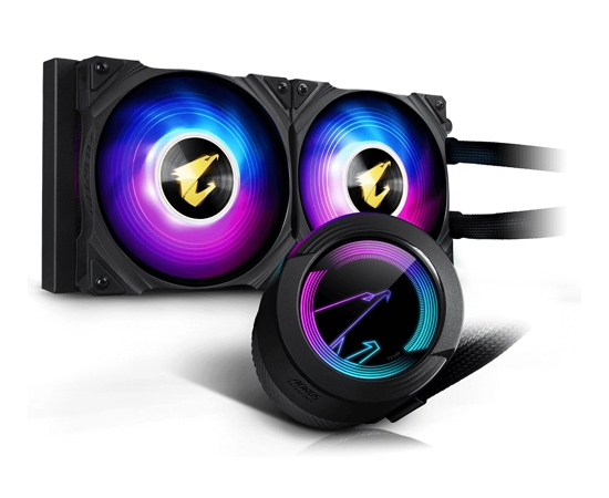  Жидкостная система охлаждения Gigabyte Aorus Waterforce 240 (GP-AORUS WATERFORCE 240), 2 x 120mm ARGB Fan, RTL (60) (552374) 
