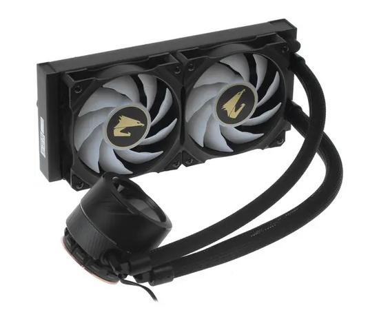  Жидкостная система охлаждения Gigabyte Aorus Waterforce 240 (GP-AORUS WATERFORCE 240), 2 x 120mm ARGB Fan, RTL (60) (552374) 