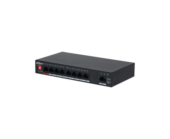  Коммутатор Dahua (DH-PFS3009-8ET1GT-96) 8x100Mb 1G 7PoE+ 96W неуправляемый 