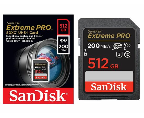  Карта памяти SANDISK SDSDXXD-512G-GN4IN SDXC 512GB UHS-1 