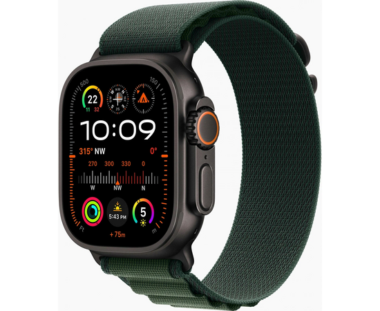  Smart-часы Apple Watch MX4R3ZP/A Ultra 2 2024 A2986 49мм OLED корп.черный титан Alpine loop рем.темно-зеленый разм.брасл. 145-190мм 