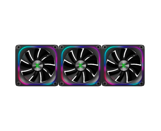  Комплект вентиляторов (3шт) XASTRA FZ120B ARGB triple pack 120x120x28мм (PWM, FDB,ARGB, Matrix screen,контроллер, Daisy-chain соединение ,0-2000 rp) 