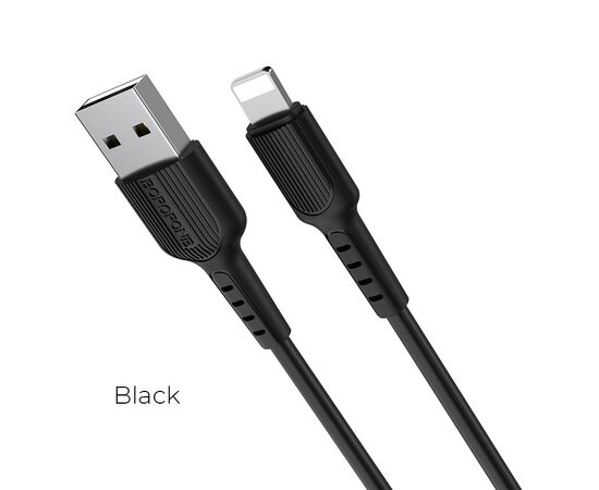  Дата-кабель BOROFONE BX16 Easy Lightning, 1м (чёрный) 