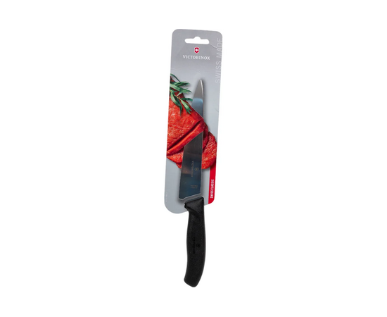  Нож кухонный Victorinox Swiss Classic 6.8003.19G стальной разделочный лезв.190мм прямая заточка черный подар.коробка 